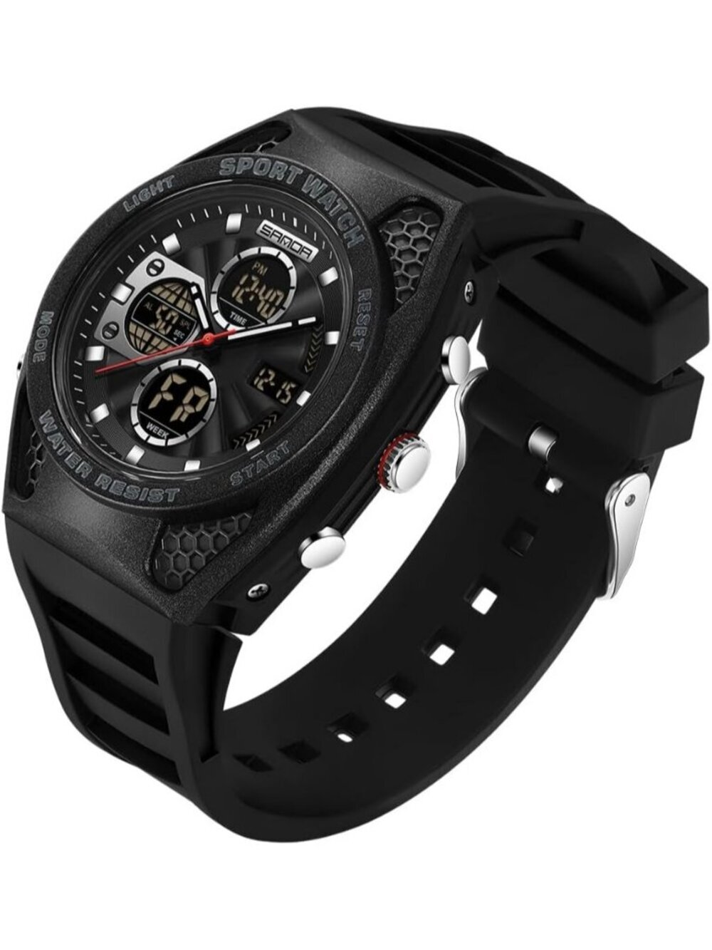 Mens Black Analog Quartz Electronic Military Multifunction LED Digital Watch